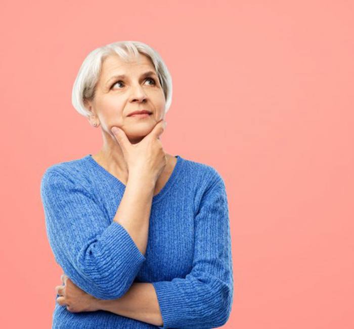 Lady thinks something over