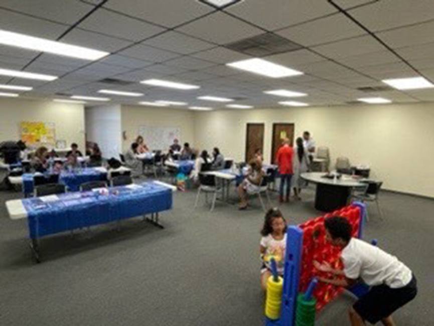 Special event with tables and games for children
