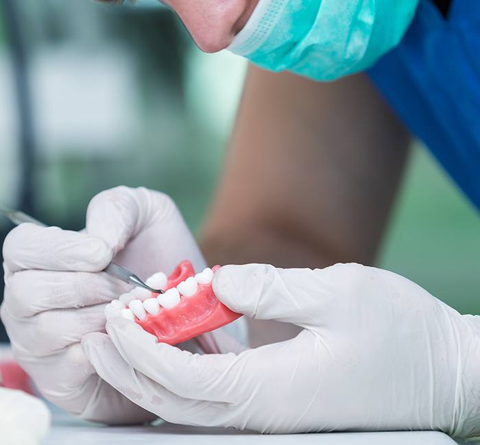 Dentures being created in a lab